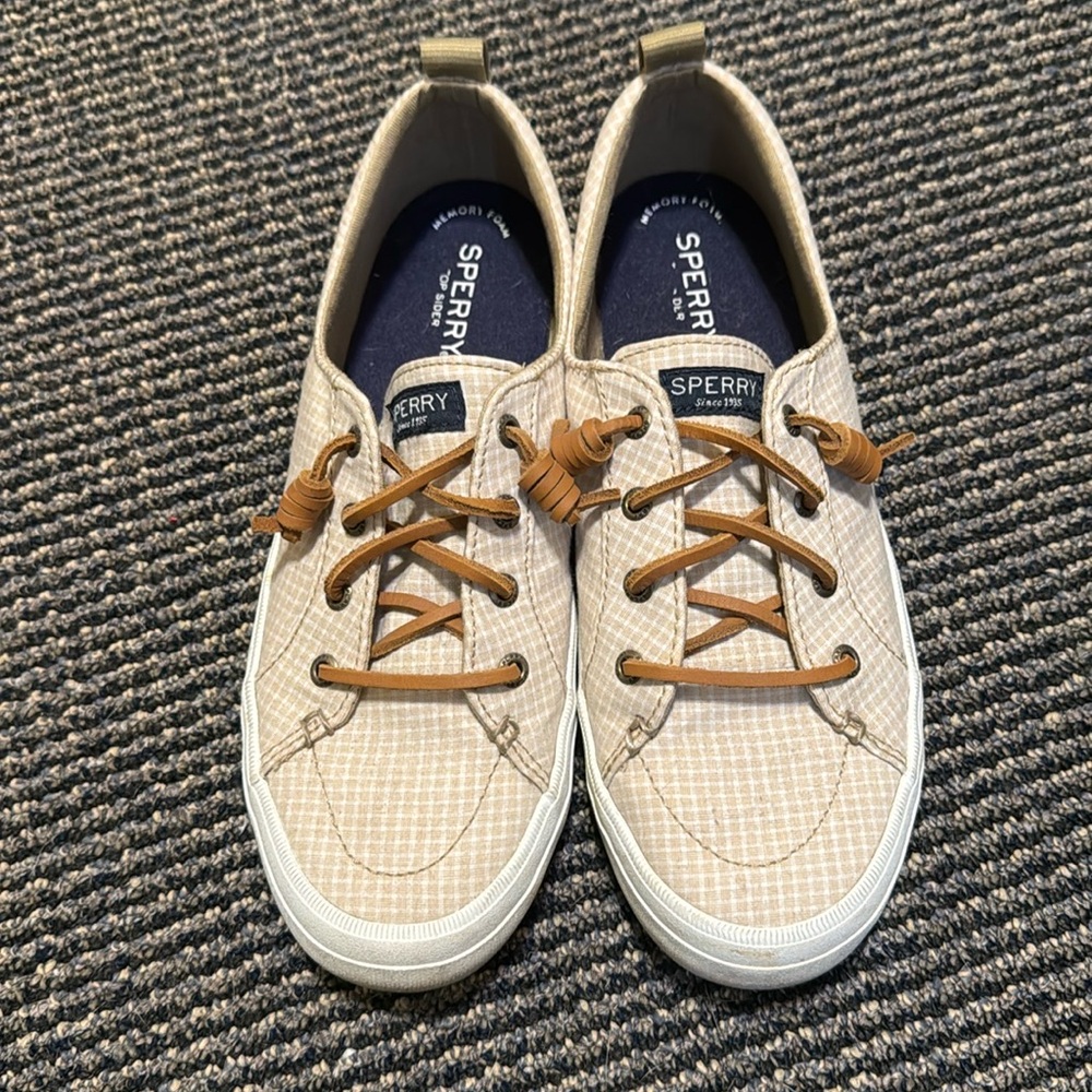 Cream Sperry Slip-Ons 👢